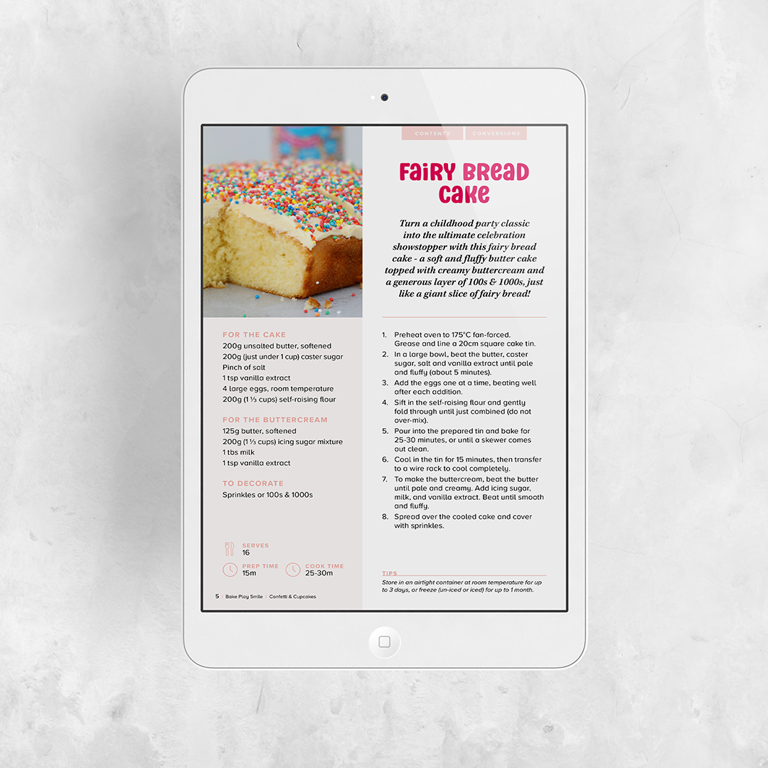 CONFETTI & CUPCAKES | KIDS PARTY RECIPE COLLECTION EBOOK